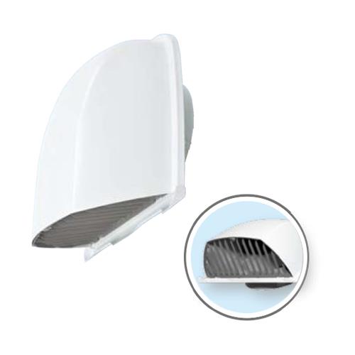 深形フード(ワイド水切タイプ)縦ギャラリ網 防火ダンパー付 ホワイト <AT-FGS>