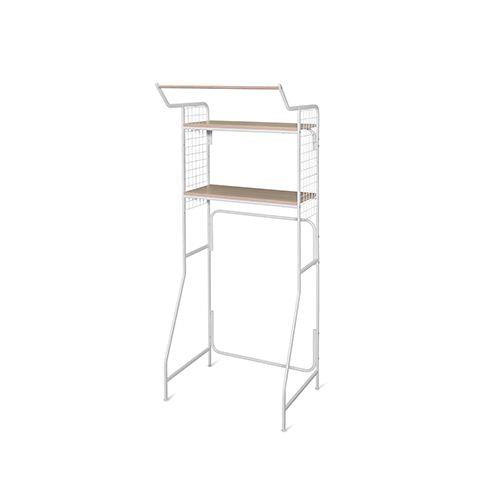 ハンガーバー付きスタイルランドリーラック ホワイト