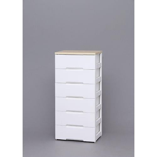 ウッドトップチェスト ホワイト/ペアー