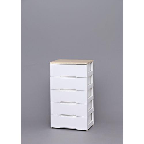 ウッドトップチェスト ホワイト/ペアー