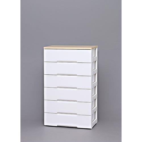 ウッドトップチェスト ホワイト/ペアー