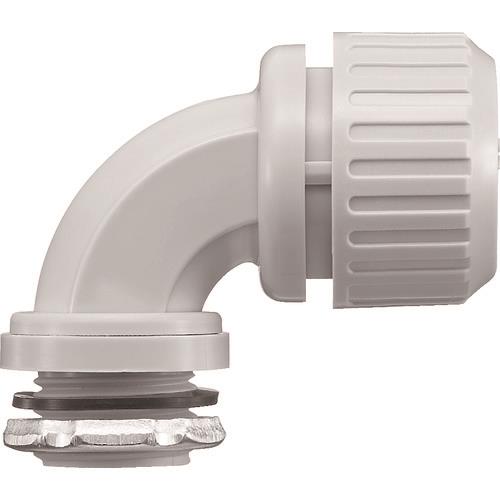 SANKEI サンフレキROBO 90°コネクタ ノックアウト接続用 管用平行おねじ付き ライトグレー色