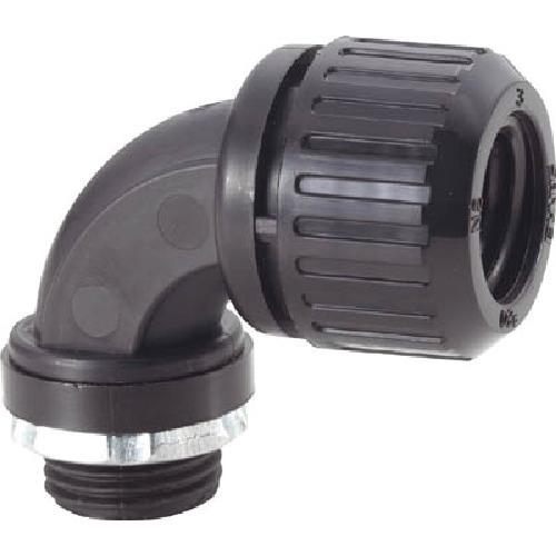 SANKEI サンフレキROBO付属品 90°形コネクタ(ノックアウト接続用) 黒色