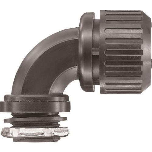 SANKEI サンフレキROBO付属品 90°形コネクタ(ノックアウト接続用) 黒色