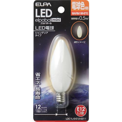 ELPA 電球(LED) LED電球シャンデリア形E12 明るさ15lm 電球色相当 LDC1L-G-E12-G311