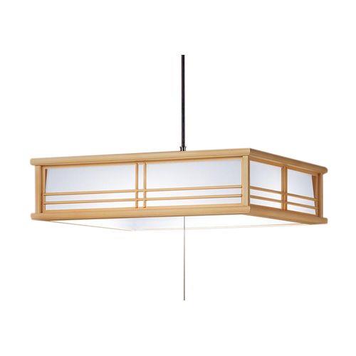 天井吊下型 LEDペンダント プラスチックセードタイプ プルスイッチ付 下面開放型 ~8畳 昼光色 白木調