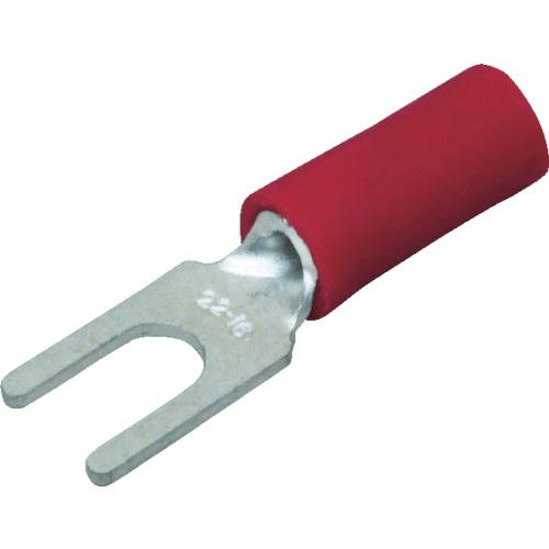 ニチフ 絶縁被覆付圧着端子 Y形 (100個入)外寸7mmスタッド径4.3mm