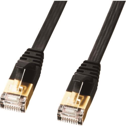 SANWA CAT7ウルトラフラットLANケーブル(1m、ブラック)