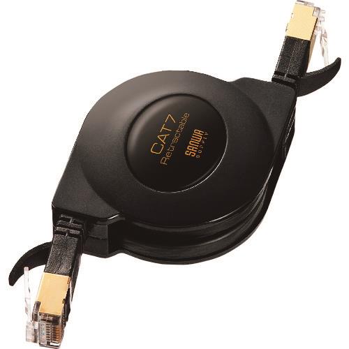 SANWA CAT7自動巻取りLANケーブル