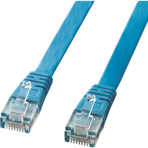 SANWA UTPエンハンスドカテゴリ5より線フラットケーブル(ライトブルー・10m)