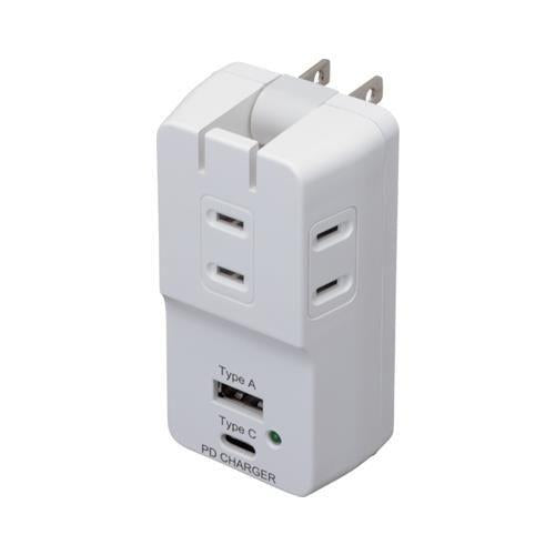 14A 3口タップ(USB A・Cポート付)