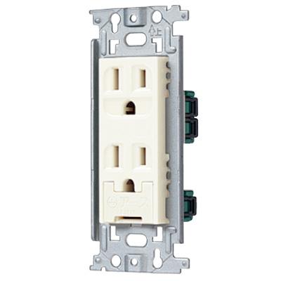 フルカラー 埋込アースターミナル付ダブルコンセント(接地極付) <WN11329>