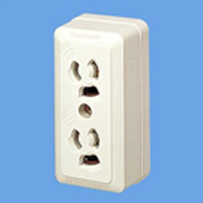 角型接地コンセント 抜け止めダブル <WK3064>