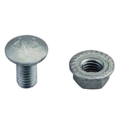 角根丸頭ボルト、ナット付き <D-KM8-15FN>