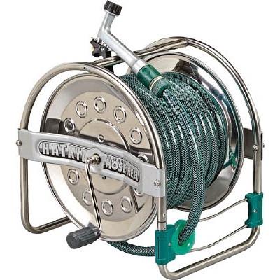 ハタヤ ステンノホースリール 21m防藻ホース、レバーノズル付 SSD-20