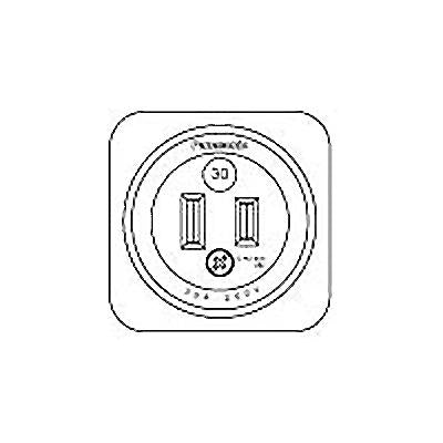 露出コンセント(2P30A)ブラック <WK1230>