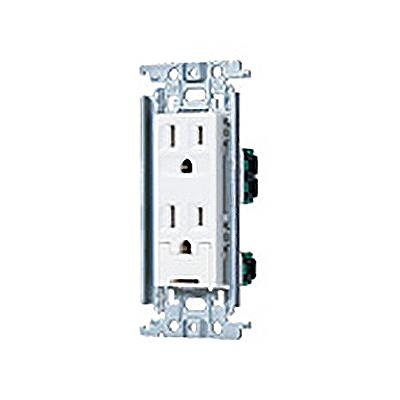 コスモシリーズワイド21 埋込アースターミナル付接地ダブルコンセント(金属枠付)ホワイト <WTF113238W>