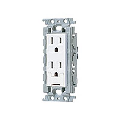 コスモシリーズワイド21 埋込アースターミナル付接地ダブルコンセント(絶縁枠付)ホワイト <WTF113248W>