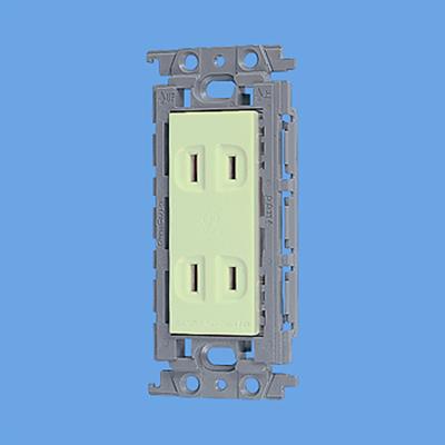コスモシリーズワイド21 埋込ダブルコンセント(ライトグリーン) <WTF15024LGK>