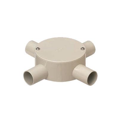 露出用丸形ボックス(平蓋) 4方出 <PVM-4>