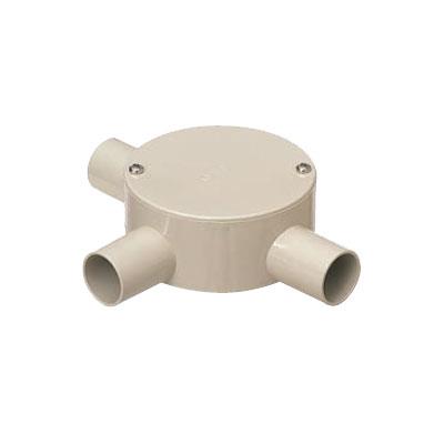 露出用丸形ボックス(平蓋) 3方出 <PVM-3>