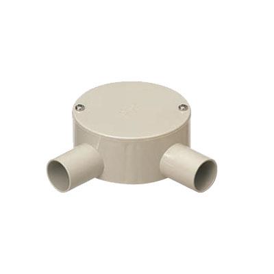 露出用丸形ボックス(平蓋) 2方出(L) <PVM-2L>