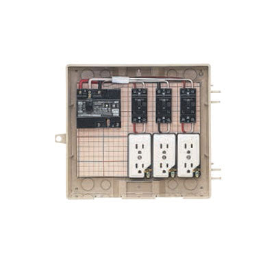 屋外電力用仮設ボックス(漏電しゃ断器・分岐ブレーカ・コンセント内蔵) <12-3C>