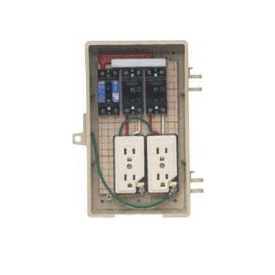 屋外電力用仮設ボックス(漏電しゃ断器・分岐ブレーカ・コンセント内蔵) <2A-2C>
