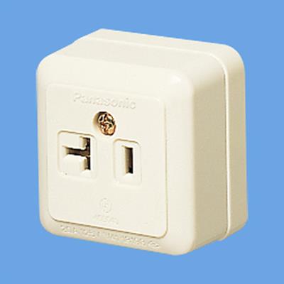 露出コンセント(2P)15A・20A兼用角型コンセン <WK>