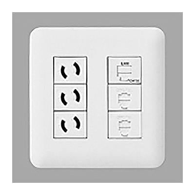 コスモシリーズワイド21 コンセントプレートラウンド2連用(6個用)ベージュ <WTF>