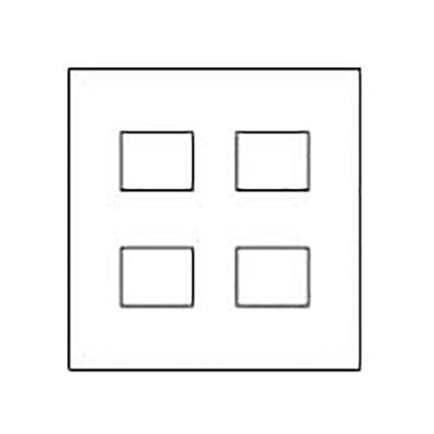 コスモシリーズワイド21 コンセントプレートスクエア2連用(4個用/4個+4個用)ホワイト <WTF>