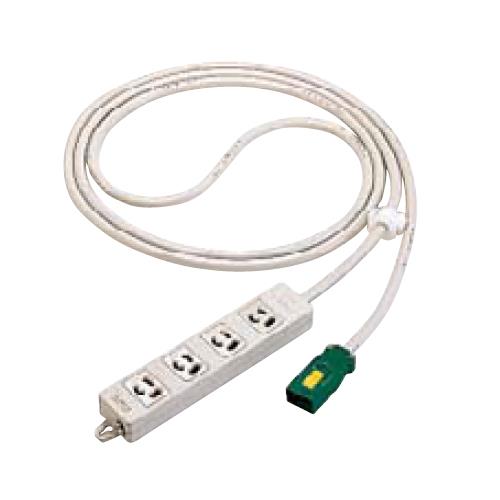 ハーネス用OAタップ4個口(接地2P抜け止め電源表示ランプ付)グレー <WFA>