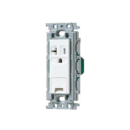 コスモシリーズワイド21 15A・20A兼用埋込アースターミナル付接地コンセント(絶縁枠付)ホワイト <WTF>