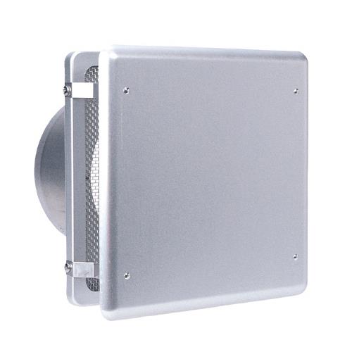 外壁用アルミ製換気口 (フラットカバー付換気口) 角金網型10メッシュ 防火ダンパー付 <KNBD-C>