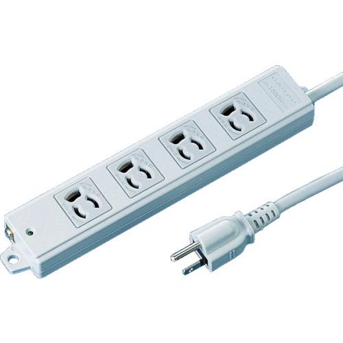 SANWA 工事物件タップ 抜け止めコンセント 4個口 ケーブル長5m TAP-KE4-5