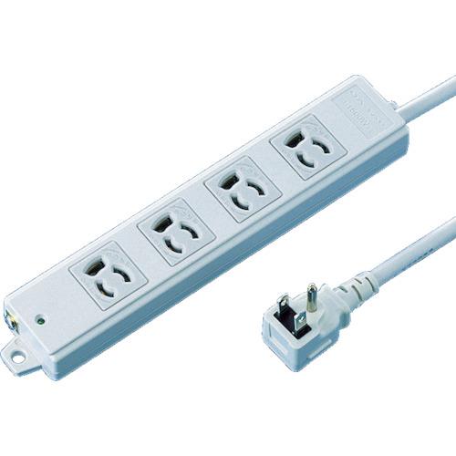 SANWA 工事物件タップ 抜け止めコンセント 4個口 L型 ケーブル長3m TAP-KE4L-3