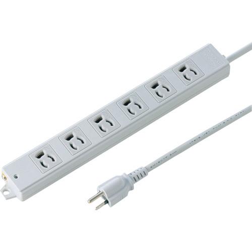 SANWA 工事物件タップ 抜け止めコンセント 6個口 ケーブル長1m TAP-KE6-1