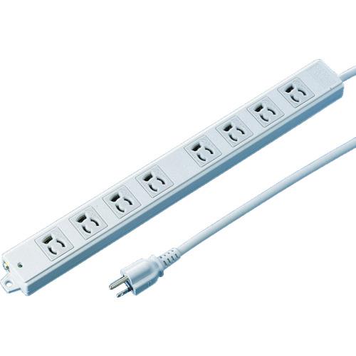 SANWA 工事物件タップ 抜け止めコンセント 8個口 ケーブル長1m TAP-KE8-1