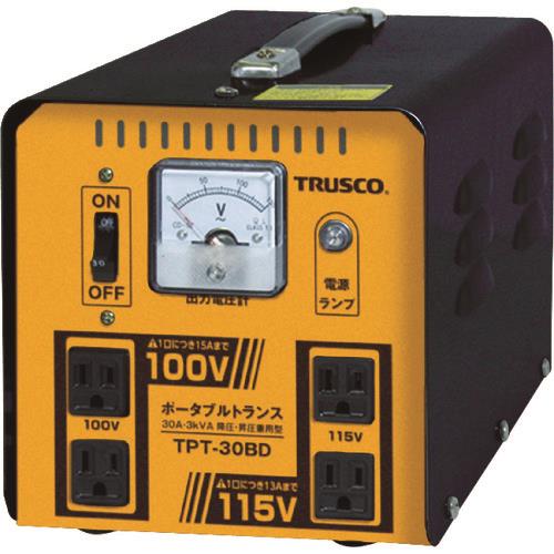 TRUSCO ポータブルトランス 30A 3kVA 降圧・昇圧兼用型 TPT-30BD