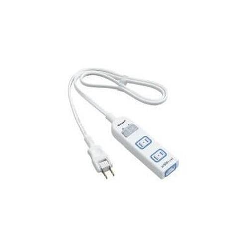 ザ・タップX(安全設計扉・パッキン付コンセント)(3コ口)(一括防水スイッチ付)(スナップキャップ・1mコード付)(ホワイト) <WHA25132WKP>