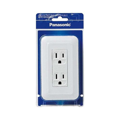 コスモシリーズワイド21 埋込接地ダブルコンセント(プレート付)(ホワイト) <WTP13123WKP>