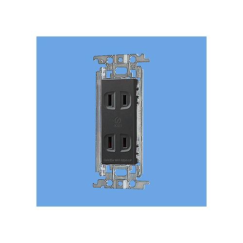 ダブルコンセント(金属枠付) グレー <WTF1502HK>