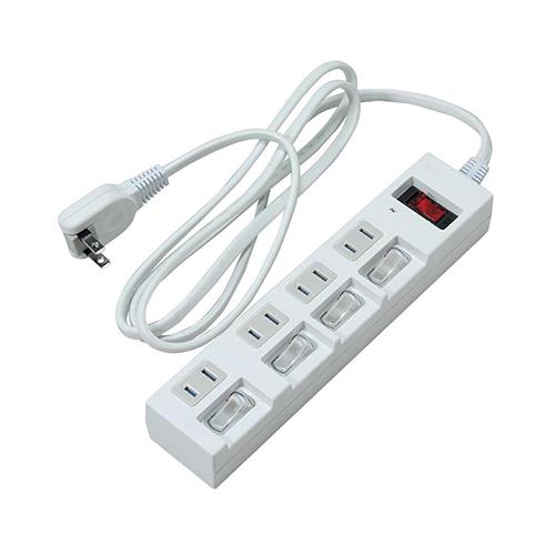 個別集中スイッチ付節電タップ4個口2m <Y02BKS452>