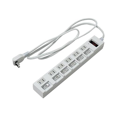個別集中スイッチ付節電タップ6個口2m <Y02BKS672>