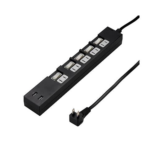 個別スイッチ付5AC2USB3.4A2m <Y02KS7522U>