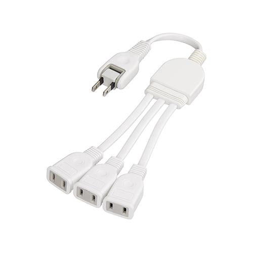 ACアダプター用3分配延長コードホワイト <Y02V3002WH>