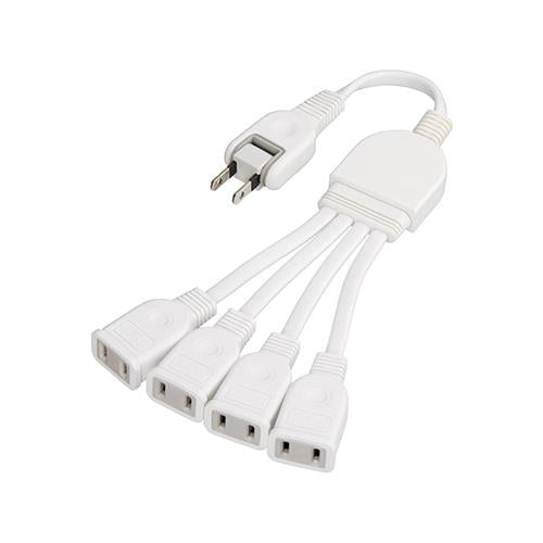 ACアダプター用4分配延長コードホワイト <Y02V4002WH>