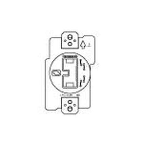 舞台照明用C型埋込コンセント(接地2P)ミルキーホワイト <WF18201W>