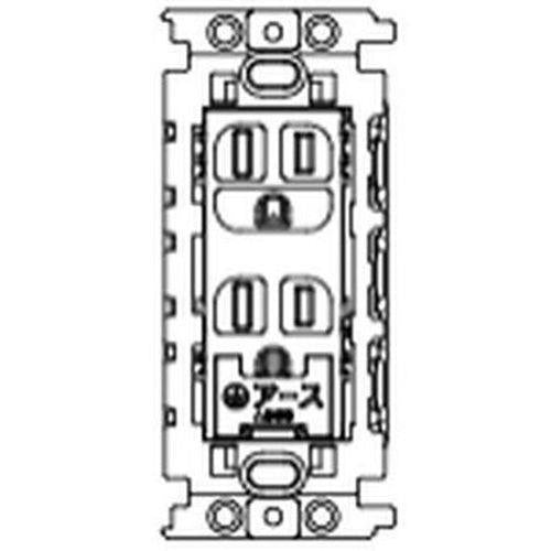フルカラー 埋込絶縁扉付アースターミナル付接地ダブルコンセント <WN11524K>