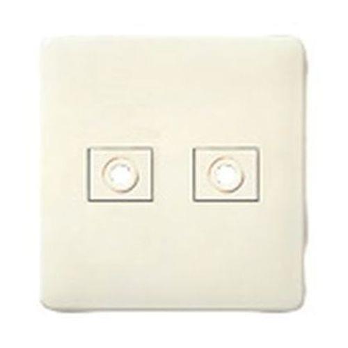 フルカラーモダンプレート2連(電話線プレート)ミルキーホワイト <WN6082W>
